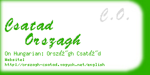 csatad orszagh business card